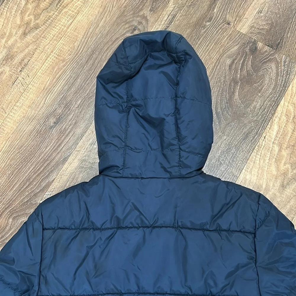 Converse All Star Boys Quilted Jacket S 8-10yrs Blue Hood Zipper Chuck Taylor